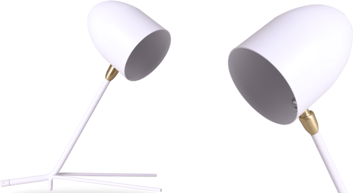Serge Mouille Style Table Lamp White image.