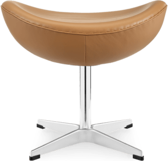Egg Stool Italian Leather/With piping/Terracota image.