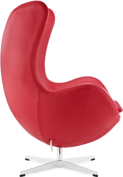 The Egg Chair Premium Leather/Without piping/Red image.