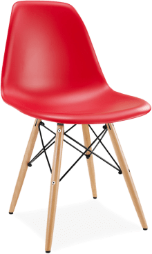 DSW Style Chair Red/Light Wood image.