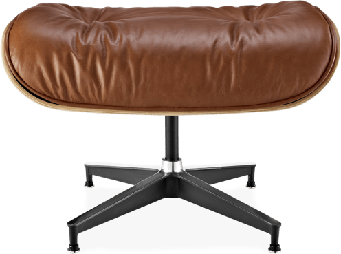 Eames Style Lounge Stool H Miller Version Italian Leather/Tan/Rosewood image.