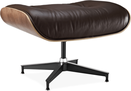 Eames Style Lounge Stool H Miller Version Italian Leather/Mocha/Rosewood image.