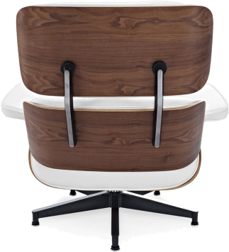 Eames Style Lounge Chair H Miller Version Premium Leather/White/Rosewood image.