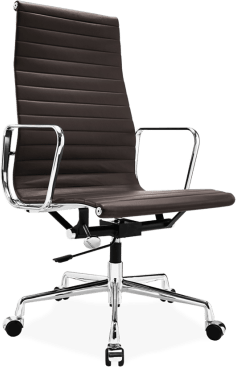 Eames Style Office Chair EA119 Leather Coffee image.