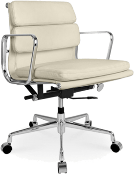 Eames Style Office Chair EA217 Leather Cream image.