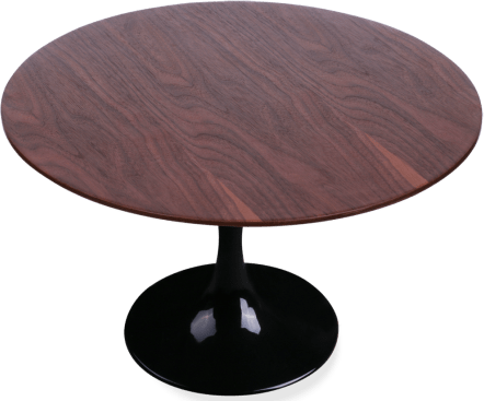 Tulip Round Dining Table Walnut Veneer/Black image.