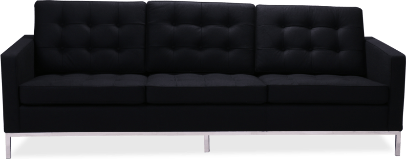 Knoll 3 Seater Sofa Wool/Black image.