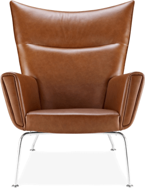 CH445 - Wing Chair Premium Leather/Dark Tan image.