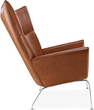 CH445 - Wing Chair Premium Leather/Dark Tan image.