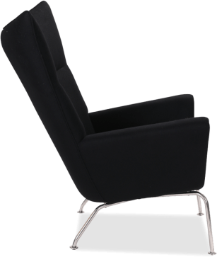 CH445 - Wing Chair Wool/Black image.
