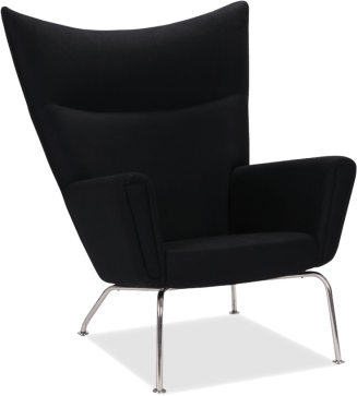 CH445 - Wing Chair Wool/Black image.