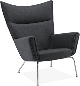 CH445 - Wing Chair Wool/Charcoal Grey image.