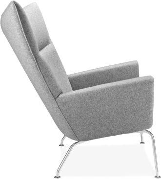 CH445 - Wing Chair Wool/Light Pebble Grey image.