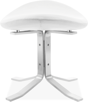 The Corona Stool Premium Leather/White image.