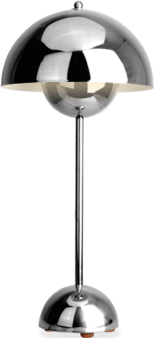 Flowerpot Style Table Lamp Chrome image.