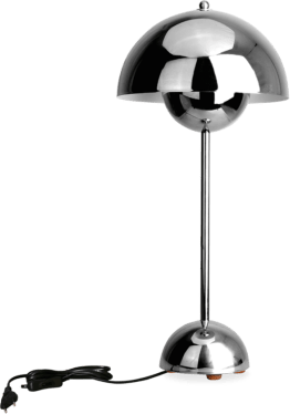 Flowerpot Style Table Lamp Chrome image.