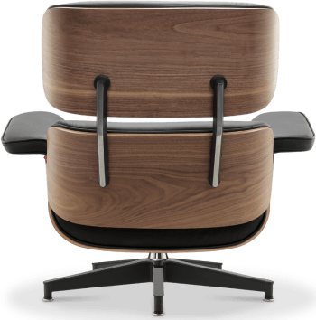 Eames Style Lounge Chair H Miller Version Premium Leather/Black/Walnut image.