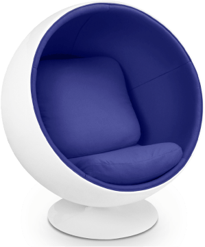 Ball Chair Blue/White/Large image.