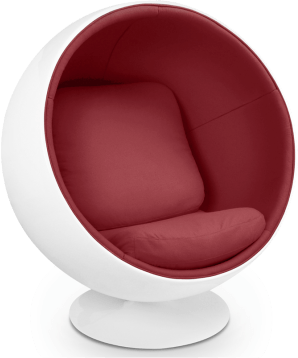 Ball Chair Deep Red/White/Large image.