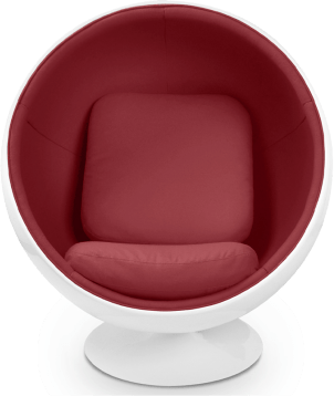 Ball Chair Deep Red/White/Medium image.