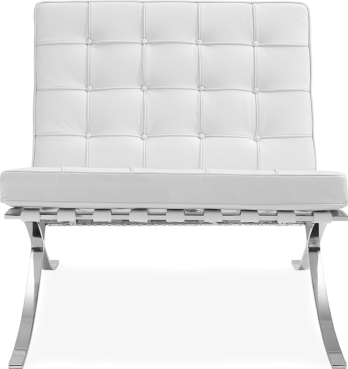 Barcelona Chair Italian Leather/White image.