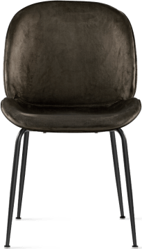 Beetle Style Dining Chair - Full Upholstered Velvet Brown Velvet/Black image.
