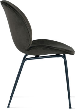 Beetle Style Dining Chair - Full Upholstered Velvet Brown Velvet/Black image.