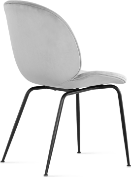 Beetle Style Dining Chair - Full Upholstered Velvet Grey Velvet/Black image.
