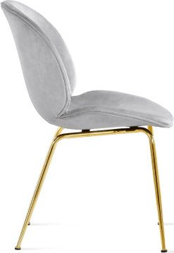 Beetle Style Dining Chair - Full Upholstered Velvet Grey Velvet/Gold image.