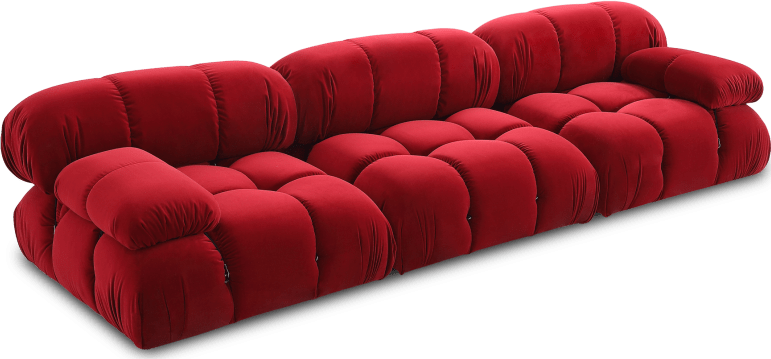 Camaleonda Style Corner Sofa - Left Armrest Dark Red Velvet/Velvet image.