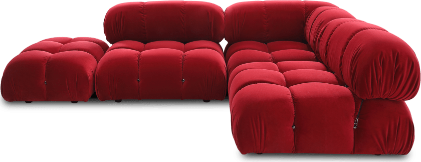 Camaleonda Style Corner Sofa - Left Armrest Dark Red Velvet/Velvet image.