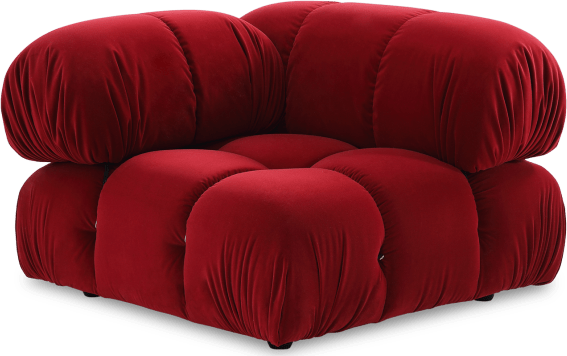 Camaleonda Style Corner Sofa - Right Armrest Dark Red Velvet/Velvet image.