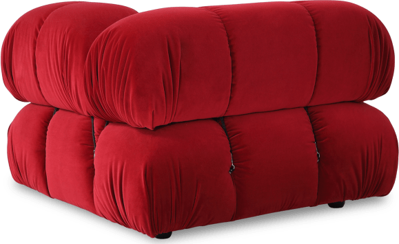 Camaleonda Style Corner Sofa - Left Armrest Dark Red Velvet/Velvet image.