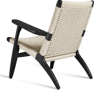 CH25 Easy Chair Black Painted Ash/Natural image.