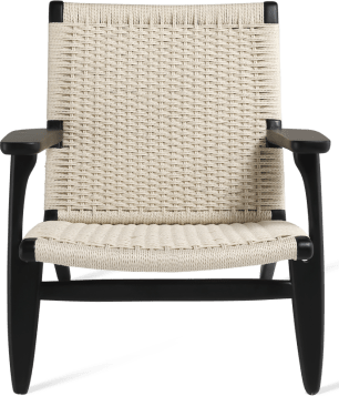 CH25 Easy Chair Black Painted Ash/Natural image.