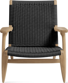 CH25 Easy Chair Solid Oak/Black image.