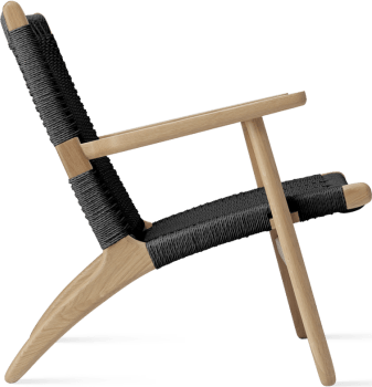 CH25 Easy Chair Solid Oak/Black image.