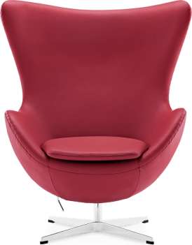 The Egg Chair Italian Leather/Without piping/Red image.
