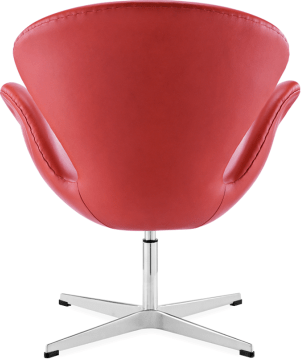 The Swan Chair  Premium Leather/Without piping/Red image.