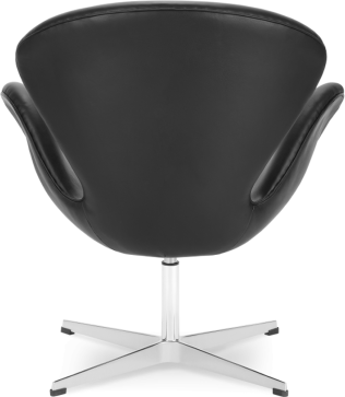 The Swan Chair  Italian Leather/With piping/Black image.
