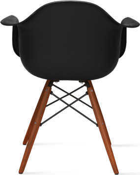 DAW Style Plastic Dining Chair Black/Dark Wood image.