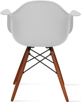 DAW Style Plastic Dining Chair Light Grey/Dark Wood image.