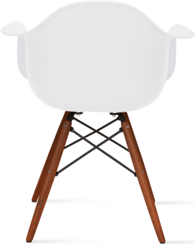 DAW Style Plastic Dining Chair White/Dark Wood image.