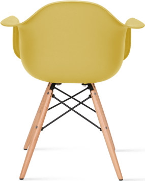 DAW Style Plastic Dining Chair Mustard/Light Wood image.