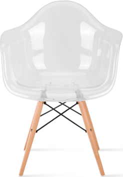 DAW Style Transparent Chair Clear/Light Wood image.