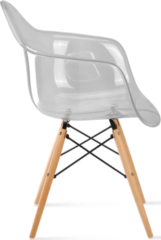 DAW Style Transparent Chair Grey Transparent/Light Wood image.