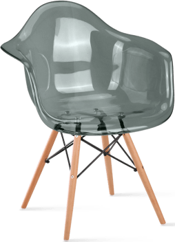 DAW Style Transparent Chair Moss Grey/Light Wood image.