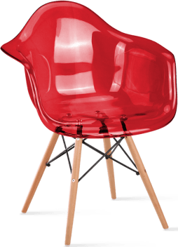 DAW Style Transparent Chair Red/Light Wood image.