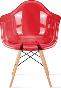 DAW Style Transparent Chair Red/Light Wood image.
