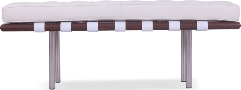 Barcelona 2 seater Bench White/Walnut image.